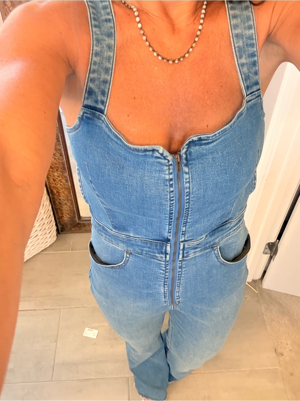 Free People Women’s Light Blue Denim Zip-Front Jeans
